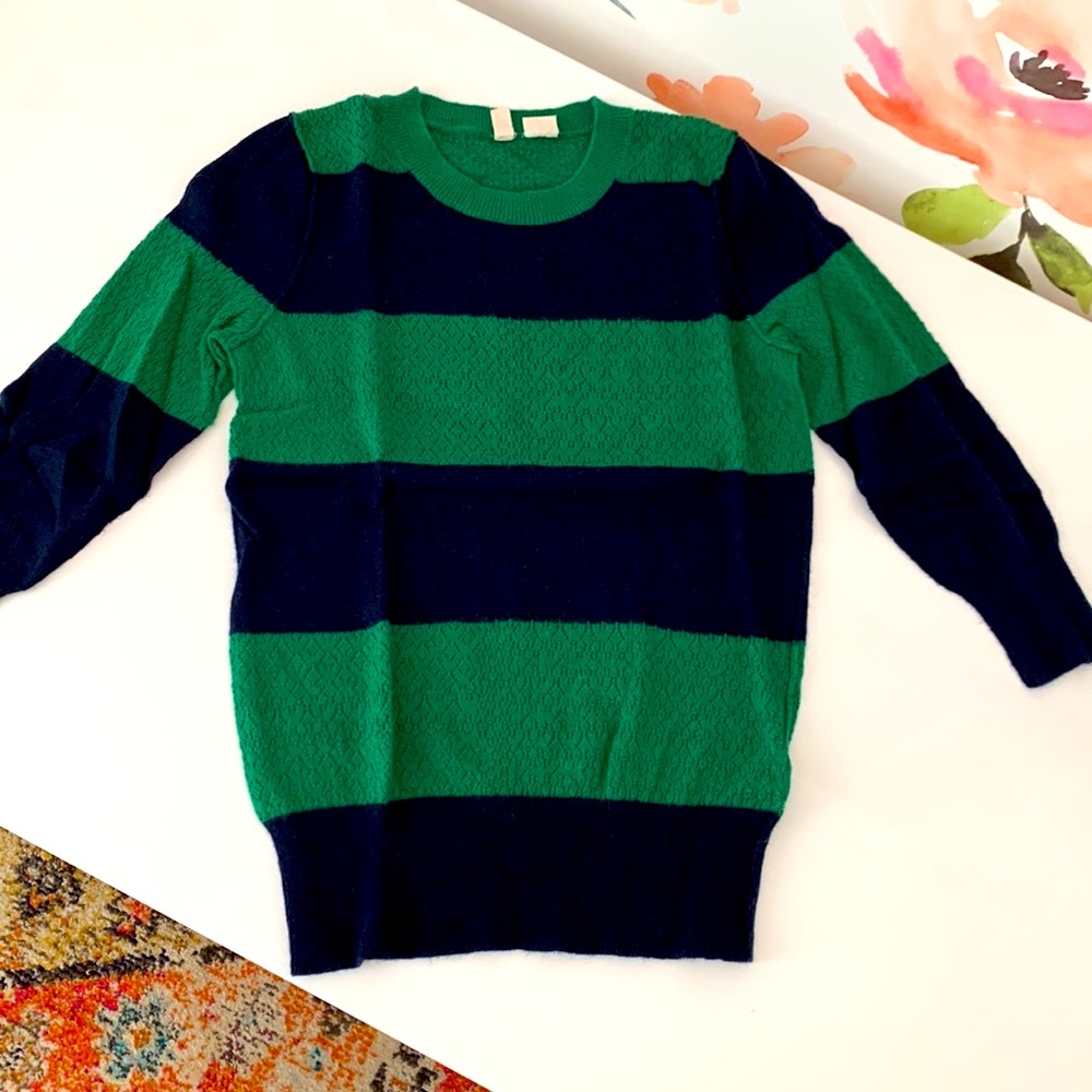 Anthropologie Moth Striped Textured Sweater